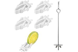 FIMWOLZ 4 Pcs Mangiatoia in Acciaio Inox per Frutta e Verdura per Uccelli e 1 Forchetta da Frutta in Acciaio Inox 304 17.5CM Clip per Gabbia Accessori e Giocattoli