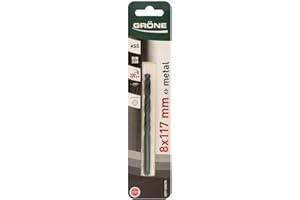 GRÖNE Punte per Metallo - Acciaio HSS - Compatibili con Macchine a Mandrino Tradizionali - Elevata Velocità di Taglio - Non Si Surriscalda - 8 mm 1 pz.