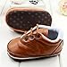 Etosell Unisex Toddler Leather Pram Crib Shoes Lace Up Soft Sole Anti-slip Sneaker 0-18M (13/12-18Months, Coffee)