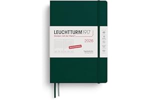 ‎LEUCHTTURM1917 LEUCHTTURM1917 372595 Tageskalender Medium (A5) 2026, 12 Monate, Forest Green, Deutsch