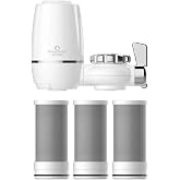GreenTech Musluk Ucu Su Arıtma Cihazı Aktif Karbon, 3 Kartuşlu, GW-D03P2 | Arıtıcı ve Yedek Filtre Seti, 0,5 Mikron, Kartuş B