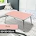 Produktbild Yi Feng Laptopständer Kleiner hölzerner Klapptisch 4 Fuß tragbare quadratische faltende kampierende Picknickcomputerarbeitsplätze der Küche und der Tabelle -Meuble (Farbe : Pink)
