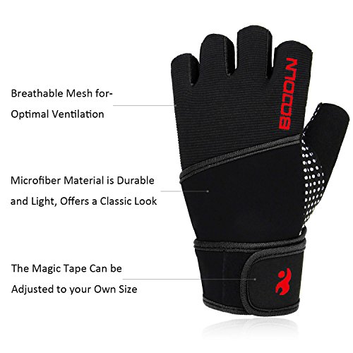 Aiduy Fitnesshandschuhe Trainingshandschuhe mit Adjustable Handgelenkstütze für Krafttraining Gewichtheben und Bodybuilding, Exercise Gloves für Damen Herren Frauen Manner - 4