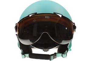 ZOLITIME 2-en-1 visière Ski Casque de Snowboard détachable Masque Anti-buée Anti-UV Anti-UV intégré Bouclier de Masque de Faible Poids Adultes Hommes Femmes