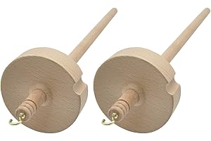 Rouufgeg 2Pcs Drop Spindle for Spinning Wool Yarn Spin Top Whorl Drop Spindle Hand Carved Wooden Tool for Beginners