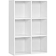 VASAGLE SONGMICS Libreria Scaffale Mobiletto Armadietto Mobile in Legno Pannelli di Particelle a 3 Ripiani 6 Scompartimenti B