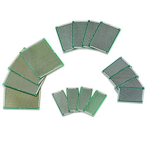 Aussel 16 Stück Platine Universal doppelseitig Prototyping Breadboard Panel mehrere Größen (16PCS)
