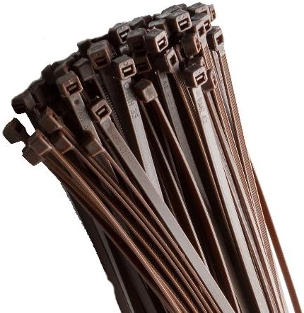 100 X 200MM X 4.8MM BROWN HIGH QUALITY CABLE TIES PLASTIC NYLON ZIP TIE WRAPS
