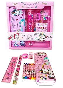 TEC TAVAKKAL Unicorn Stationary Kit for Girls Pencil Pen Book Eraser Sharpener - Stationary Kit Set for Girls/Birthday Gift