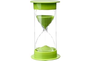 Toirxarn Timer piaskowy 5/10/15/30/45/60 minut, podwójna ochrona klepsydra bezpieczeństwa dla dzieci, asystent zarządzania czasem, kreatywny prezent, dekoracja biura salonu - 5 min w kolorze zielonym