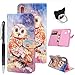 Produktbild idlehour Handyhülle Flip Case für Asus Zenfone Max(M2) ZB633KL, PU Leder Case Cover Magnet Schutzhülle Tasche Schutz Cover Flipcase Etui Brieftasche Flipcover mit Ständer und Magnetverschluss,Eule