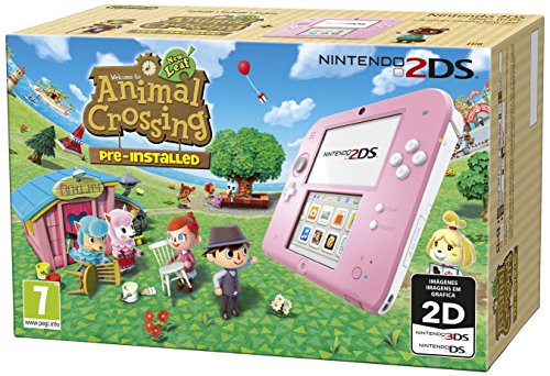 NINTENDO 2DS ROSA/BLANCA CON ANI VIDEO CONSOLA PORTATIL PARA JUEGOS ALTA CALIDAD RESISTENTE DURADERA VIDEO CONSOLA
