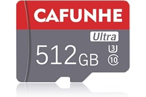 CAFUNHE Carte Micro SD 512 Go avec Adaptateur de Carte SD Carte mémoire Haute Vitesse 512 Go Mini SD Classe 10, adapté aux Drones, caméras d'action, Surveillance