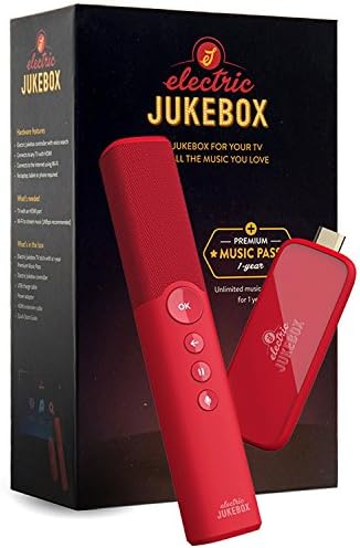 Electric Jukebox Music System Includes Millions of Albums for Your TV - Red