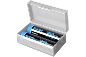 QUZMO [3600mAh] Batterie pour Lampe Frontale LED, Haute Capacité 3.7v Piles Rechargeables Batteries Lot De 2
