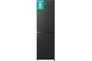 Hisense RB327N4BBE 55cm Freestanding 50/50 Fridge Freezer - 256 litre capacity - Total No Frost -LED Light - Reversible door - Silver - E Rated, H182.4 x W55 x D56.2 (cm)