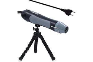 mofa mini heat gun MF350,350 watts, 2 temperature range 150-380°C with a tripod as overload protection for the ceramic heating process, removing paint,sealing work stamp(Schwarz)