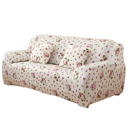 Elastisch Stretch Sofabezüge Für Einzel / 3-Sitzer Couch – Continental rosa , 190-230cm - 4