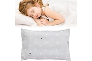NJCXOLA Kopfkissenbezug Kinder, Kissenbezug 40 x 60 cm,Weich Atmungsaktiv, Kinderbezüge mit Reißverschluss, Baumwolle Baby-Kissenbezug, Sterne Grau, für Jungen Mädchen Bettwäsche