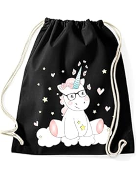 Jutebeutel Turnbeutel Sportbeutel Stofftasche Baumwolltasche Tasche Rucksack mit Kordel Cotton Gymsack Unicorn...