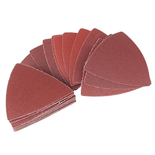 cnbtr 80 mm Dia Braun-Aluminiumoxid Schleifmittel 60/80/120/180/240 # Dreieckschleifpapier Bogen 100 Stück - 3