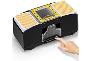 Aohcae Automatyczny mikser kart, cicha maszyna do mieszania kart na 2 zestawy kart, elektryczny shuffler poker, równomierny i niezaciśnięty, do gier karcianych, pokera, Bridge Rommé Blackjack