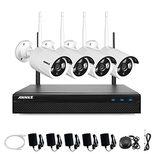 Annke Funk Überwachungskamera-Set, 4CH 960P Kabellose Videoüberwachung NVR Recorder mit 4 x 960P Funk Überwachungskameras für innen und außen Bereich ohne Festplatte wetterfest Annke Funk Überwachungskamera-Set, 4CH 960P Kabellose Videoüberwachung NVR Recorder mit 4 x 960P Funk Überwachungskameras für innen und außen Bereich ohne Festplatte wetterfest