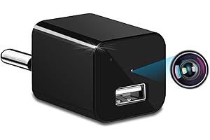 KAMREA Kamera monitorująca, HD 1080p mini kamera USB, ładowarka USB, kamera monitorująca, rejestrator wideo, ciągły zapis i wykrywanie ruchu, funkcja ładowania USB, do użytku wewnątrz / w biurze / w sklepie