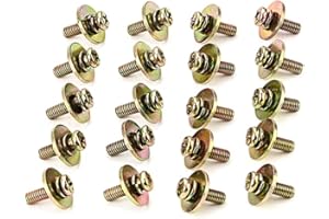 Alnicov 20pcs Metal Drum Set Lug Claw Hook Mount Screws With Washer for Snare/Tom/Bass Drum Lugs