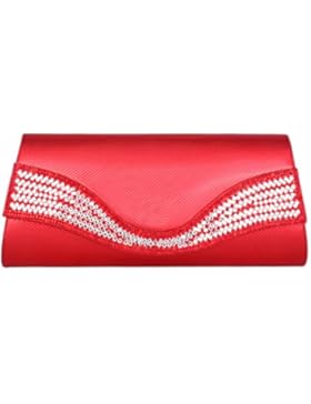 Damara® Glitzer Damen Kunstleder Clutch Abendtaschen Mit Strassstein