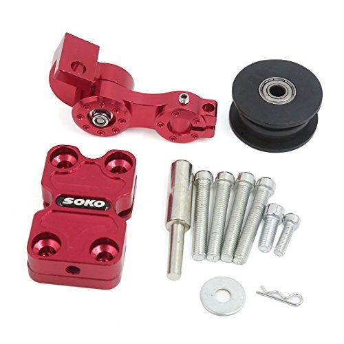 Preisvergleich Produktbild DealMux rote Farbe Aluminiumlegierung CNC Kettenspanner Einstellwerkzeug für Motorrad