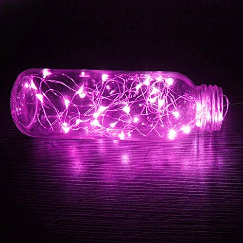 Fairy String Lights,ALISAM 2M 20LED Button Cell Powered Mini Fairy Lights String With Flexible Silver Copper Wire Night Light,Home Bar Garden Decor for Christmas Festival (pink)