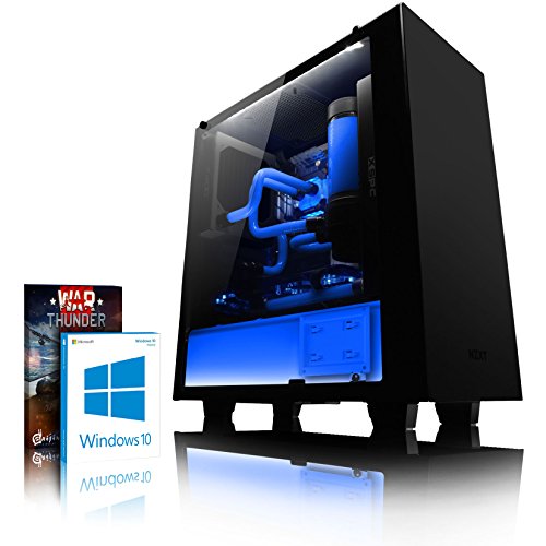 VIBOX Hardline GL780T-33 Gaming PC - 4,5GHz Intel i7 Quad Core CPU, GTX 1080 Ti, leistungsfähig, Wassergekühlter Desktop Gamer Computer mit Spielgutschein, Windows 10, Weiß Innenbeleuchtung, lebenslange Garantie* (4,2GHz (4,5GHz Turbo) Superschneller Intel i7 7700K Kabylake Quad 4-Core Prozessor CPU, Nvidia GeForce GTX 1080 Ti 11GB Grafikkarte, 16GB Team 2133MHz DDR4 RAM, 240GB SSD, 2TB Festplatte, Gewohnheit Wasserkühlung, 600W 85+ Netzteil, NZXT Gehäuse, Z270 Mainboard)
