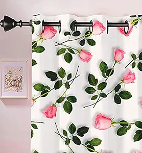 Ultimate Trends  Polyester 3D Floral Digital Printed Curtains for Window 5 feet 1 Piece , (Multi Color)