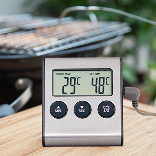 Lantelme 2153, Digital Backofenthermometer mit Fühler / Hitzebeständig bis 250°C, mit Alarm- und Timerfunktionen - 4