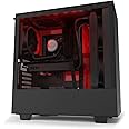 NZXT H510i - Compact ATX Mid-Tower PC Gaming Case - Front I/O USB Type-C Port - Vertical GPU Mount - Tempered Glass Side Panel - Integrated RGB Lighting- Water-Cooling Ready - Black/Red