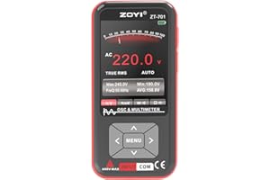 ZOYI ZT-701 Oscilloscope Multimeter, 5MHz/48MSa/s, 9999-Count True RMS Single-Channel Scope meter, V.C.F Auto-Ranging, 3.2" IPS Screen, USB-C Charging