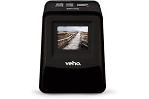 Veho Smartfix Portable Stand Alone 14 Megapixel Negative Film & Slide Scanner with 2.4” Digital Screen and 135 Slider Tray for 135/110/126 Negatives Compatible with Mac/PC – Black (VFS-014-SF)