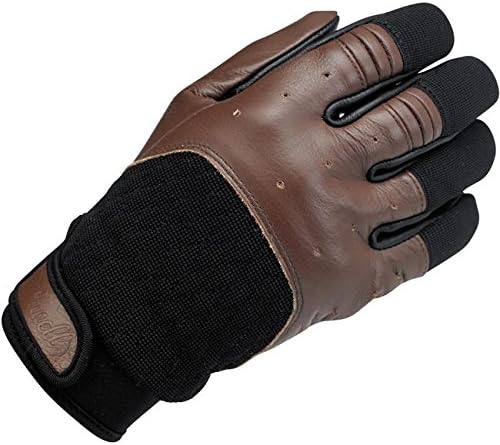 Gloves Leather Gloves Bantam Chocolate/Black Biltwell Men MOTO Biker Custom M black / brown