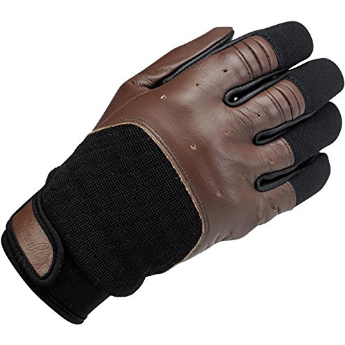Gloves Leather Gloves Bantam Chocolate/Black Biltwell Men MOTO Biker Custom M black / brown