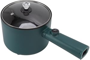 QCWWY Gorący Garnek Elektryczny, Mini Garnek do Ramen 1,8 L Szybkowar do Makaronu Nieprzywierająca Patelnia do Smażenia Mini Garnek 2 Tryb Temperatury 6 Funkcji z Długim Uchwytem Kuchenka(#1)