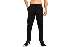 TECHNOSPORT Men's Straight Fit Cargo Track Pants with Multiple Pockets, TS Flexi Quick Dry Stretchable Lightweight Joggers for Gym and Casual Wear