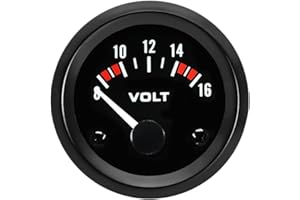 ETOPARS Coche Medidor de Voltaje Motor 2" 52mm Voltímetros Indicador Auto Voltaje Puntero Medidor de Calibre Blanco Luz Volt Instrumentos Vehículo