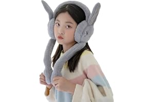 ITODA Winter Ear Muffs Unisex Ear Moving Bunny Earmuffs Windproof Plush Cute Ear Muffs Ear Warmers Soft Warm Ear Wrap Cold Weather Accessory for Adult Kids Boys Girls