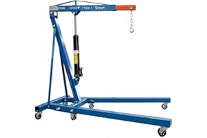 SATKIT Grúa Hidráulica de Taller Plegable 2 Toneladas – Elevador para Motores y Maquinaria con Brazo Ajustable, Ruedas Giratorias y Estructura Reforzada – Ideal para Garajes y Talleres