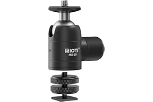 SIOTI Stativ schwenkbarer Mini-Kugelkopf, mit Blitzschuh-Halterung, Panorama-360° vertikaler Schwenkbereich 90°, kompatibel mit