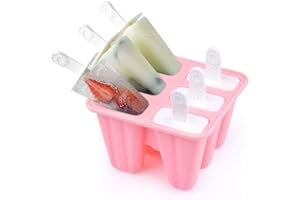 Wellehomi Ice Lolly Moulds Silicone 6 Pieces Reusable Popsicle Mold Easy to Remove Ice Lolly Maker Ice Pop Mould BPA Free and FDA Approved