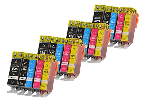 20 Druckerpatronen mit CHIP kompatibel für Canon PGI-525 CLI-526 Canon Pixma IP4850 , MG5120 , MG5150 , MG5250 MG6120 , MG6150 , MG8120 , MG8150 Bubprint® - 2