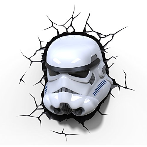 Star Wars Stormtrooper Light FX LED Kinderlampe Wandlampe - Nachtlicht für kinder mit automatische Abschaltung und wandaufkleber