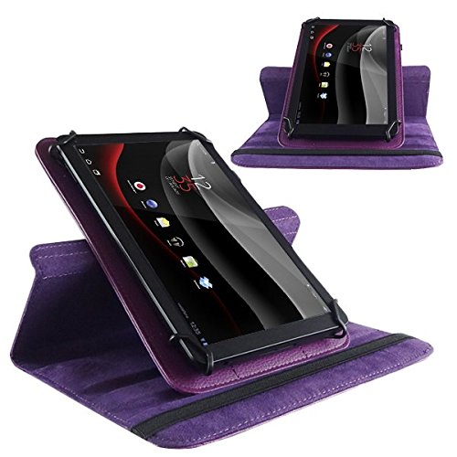 Schutz Tasche Vodafone Smart Tab 4 / 4G Hülle Tablet Schutzhülle Kunstleder Cover Case Schutztasche Standfunktion 360° Drehbar Etui Zubehör Lila - 2
